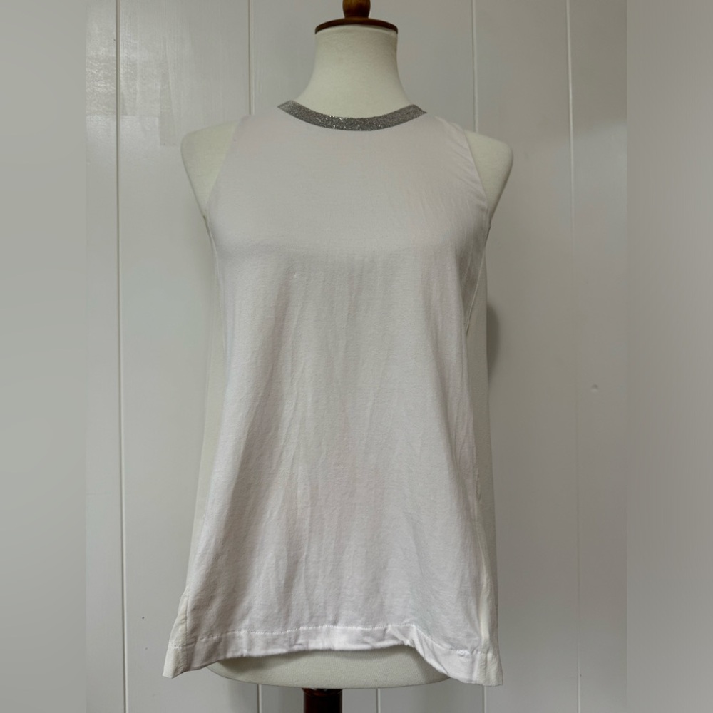 Brunello Cucinelli Cotton Top with Monili
